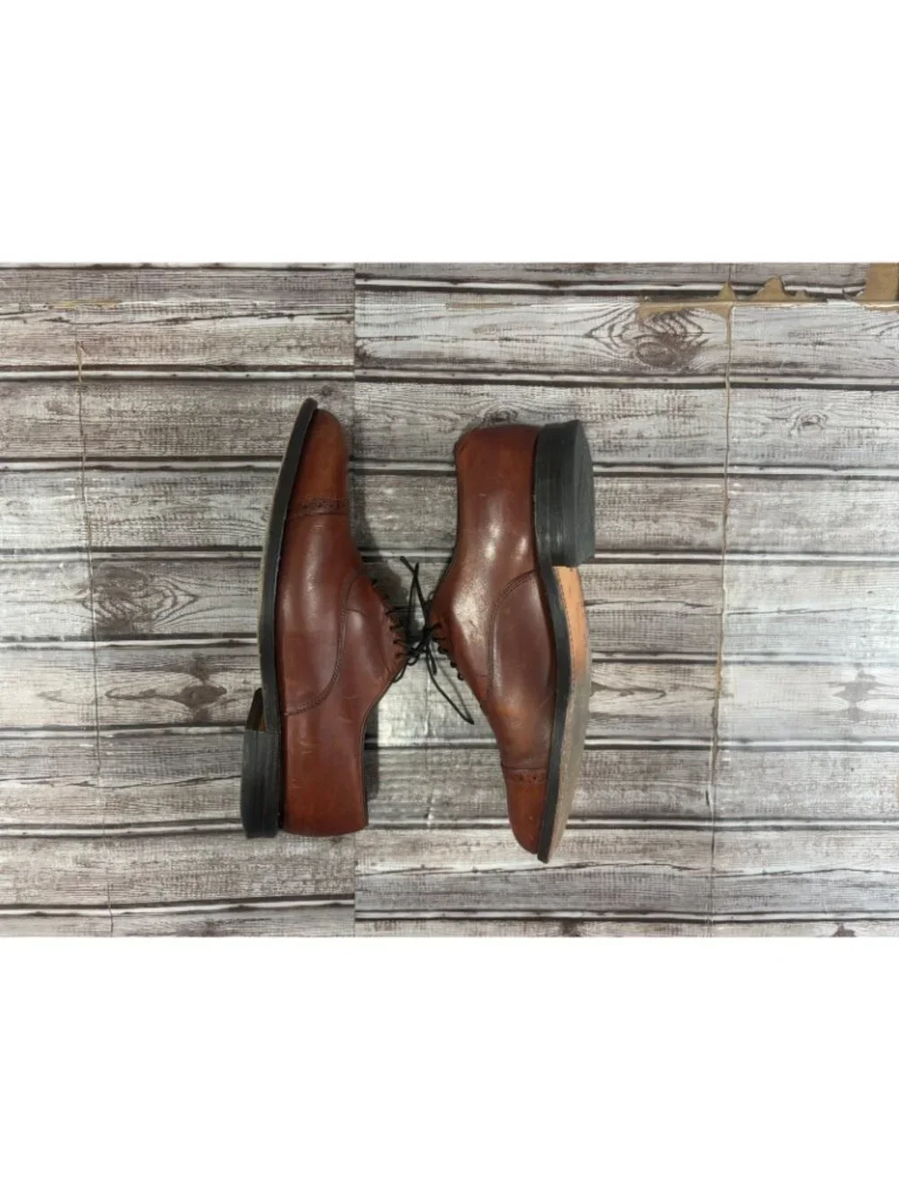 Allen Edmonds Byron Leather Cap Toe Oxford Dress Shoes Size 9.5 D Brown Chili